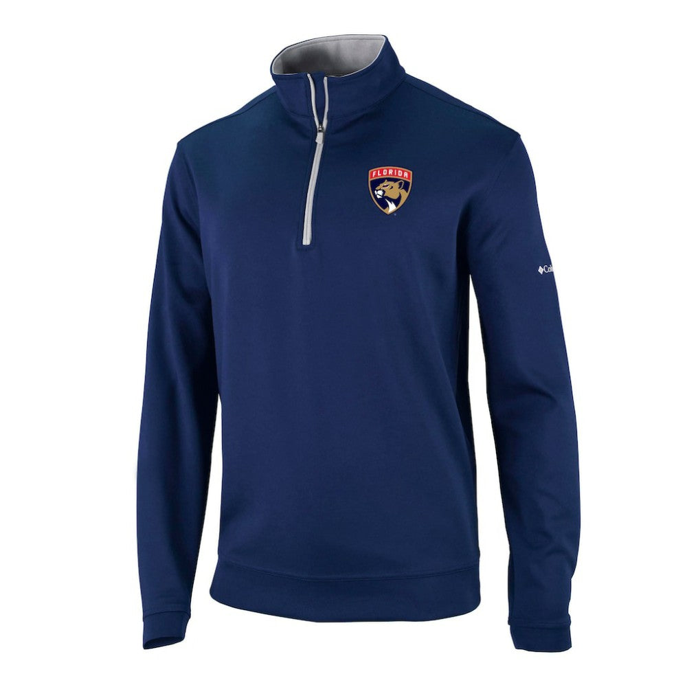 NHL Florida Panthers Columbia Omni-Wick Wickhams Hills Half-Zip Pullover Top - Navy