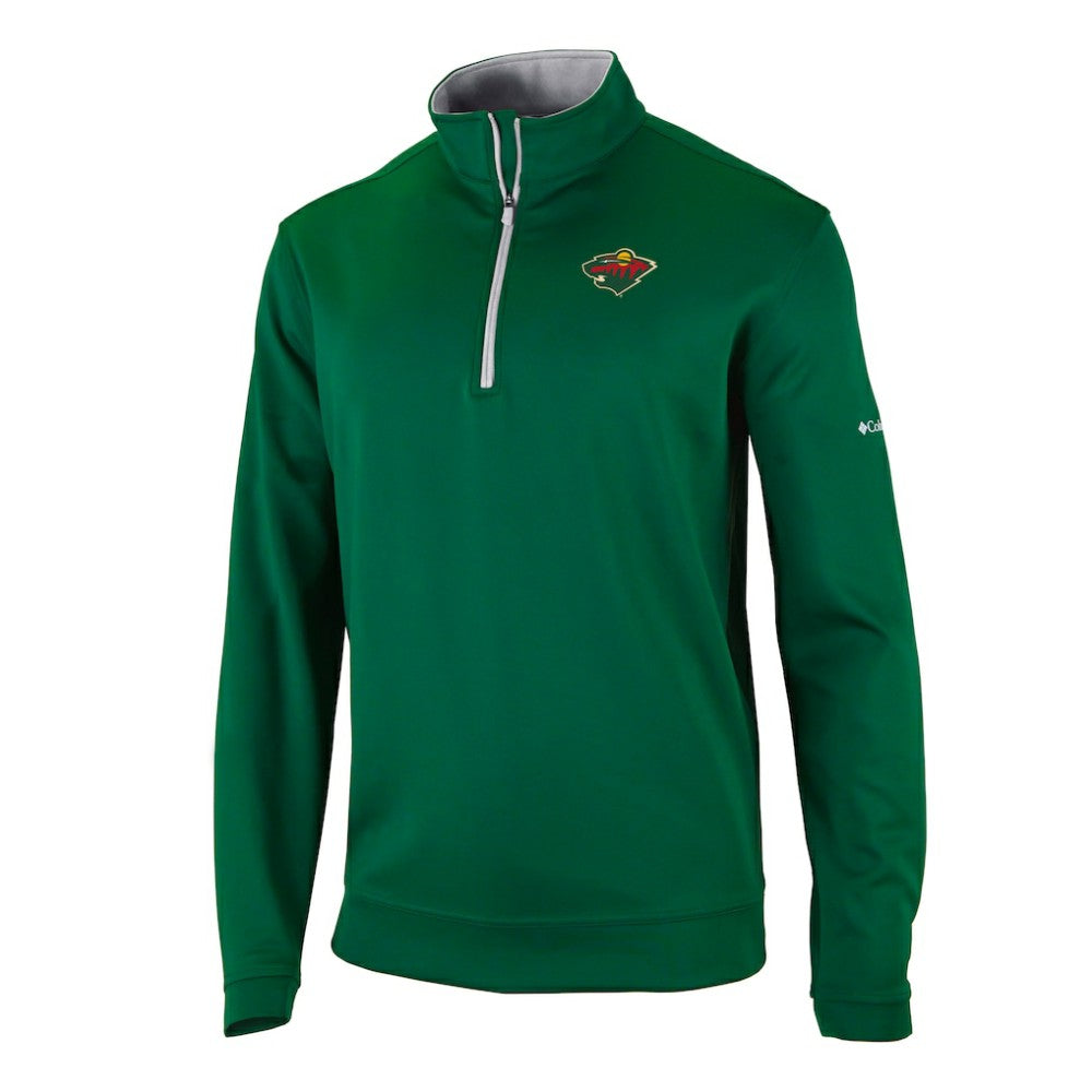 NHL Minnesota Wild Columbia Omni-Wick Wickhams Hills Half-Zip Pullover Top - Green