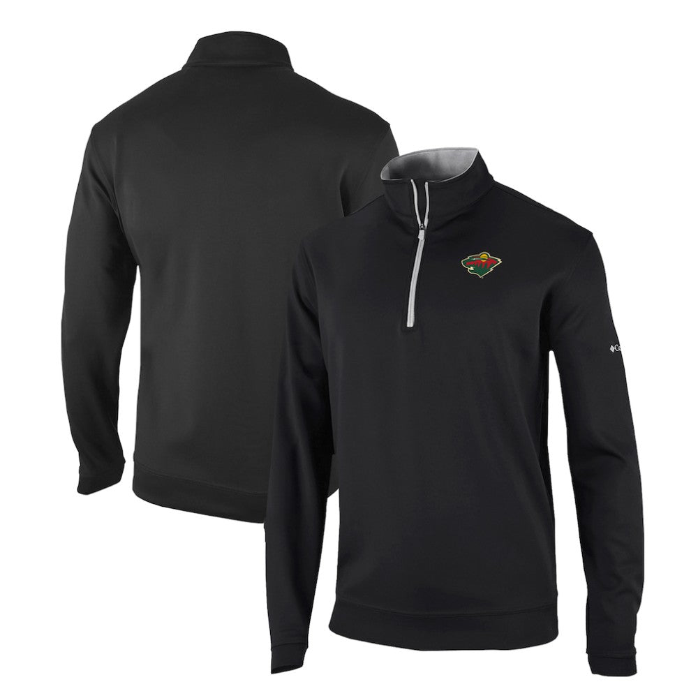 NHL Minnesota Wild Columbia Omni-Wick Wickhams Hills Half-Zip Pullover Top - Black