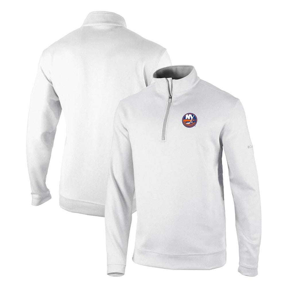 NHL New York Islanders Columbia Omni-Wick Wickhams Hills Half-Zip Pullover Top - White