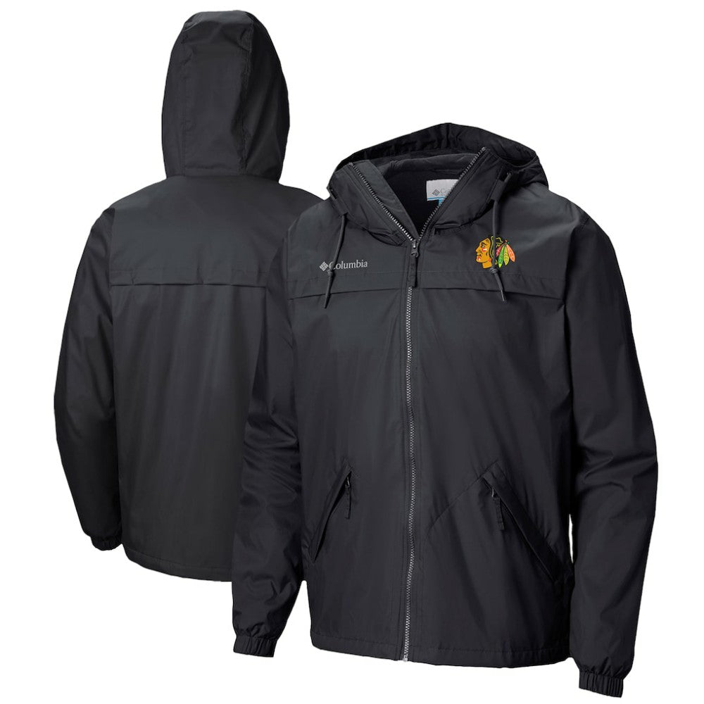NHL Chicago Blackhawks Columbia Oroville Creek Lightweight Full-Zip Windbreaker Jacket - Black