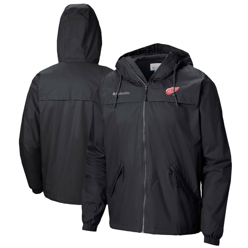 NHL Detroit Red Wings Columbia Oroville Creek Lightweight Full-Zip Windbreaker Jacket - Black
