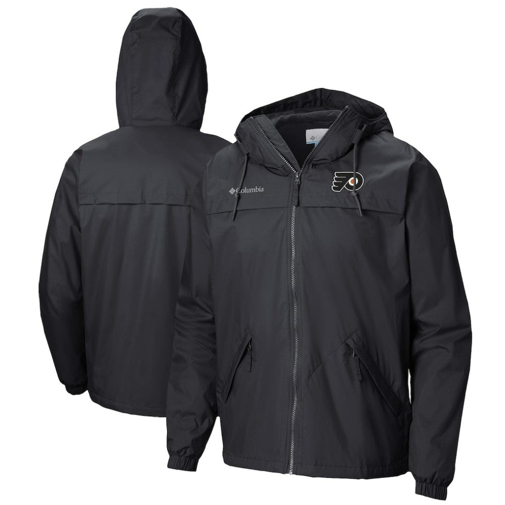 NHL Philadelphia Flyers Columbia Oroville Creek Lightweight Full-Zip Windbreaker Jacket - Black