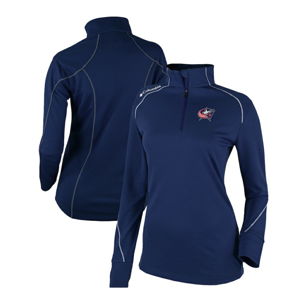 NHL Columbus Blue Jackets Columbia Women's Omni-Wick Shotgun 2.0 Quarter-Zip Pullover Top - Navy