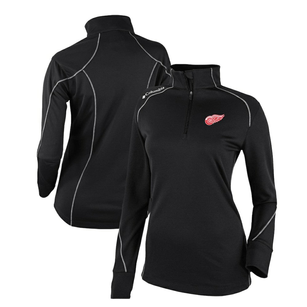 NHL Detroit Red Wings Columbia Women's Omni-Wick Shotgun 2.0 Quarter-Zip Pullover Top - Black