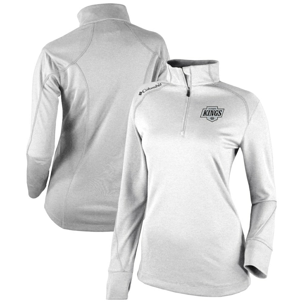 NHL Los Angeles Kings Columbia Women's Omni-Wick Shotgun 2.0 Quarter-Zip Pullover Top - White