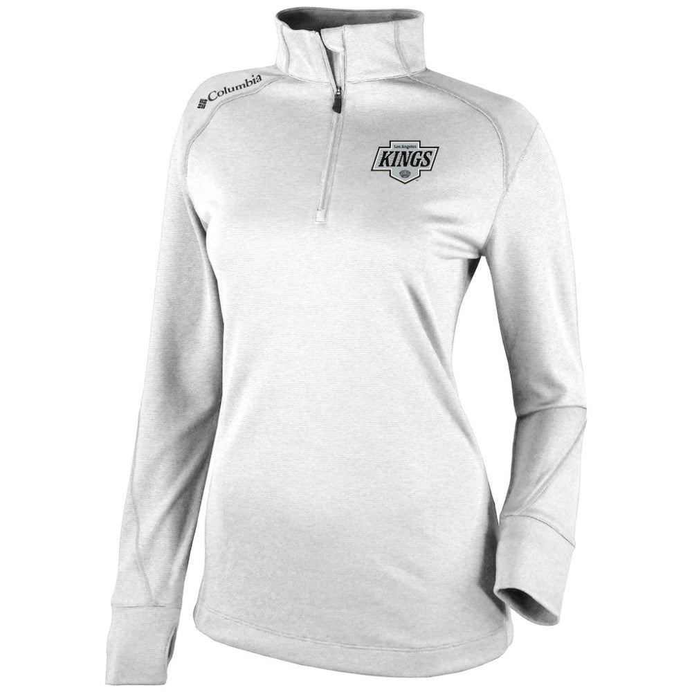 NHL Los Angeles Kings Columbia Women's Omni-Wick Shotgun 2.0 Quarter-Zip Pullover Top - White