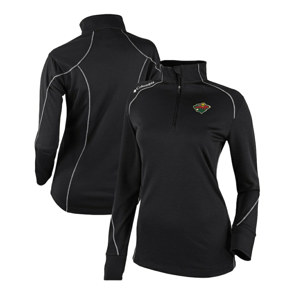 NHL Minnesota Wild Columbia Women's Omni-Wick Shotgun 2.0 Quarter-Zip Pullover Top - Black