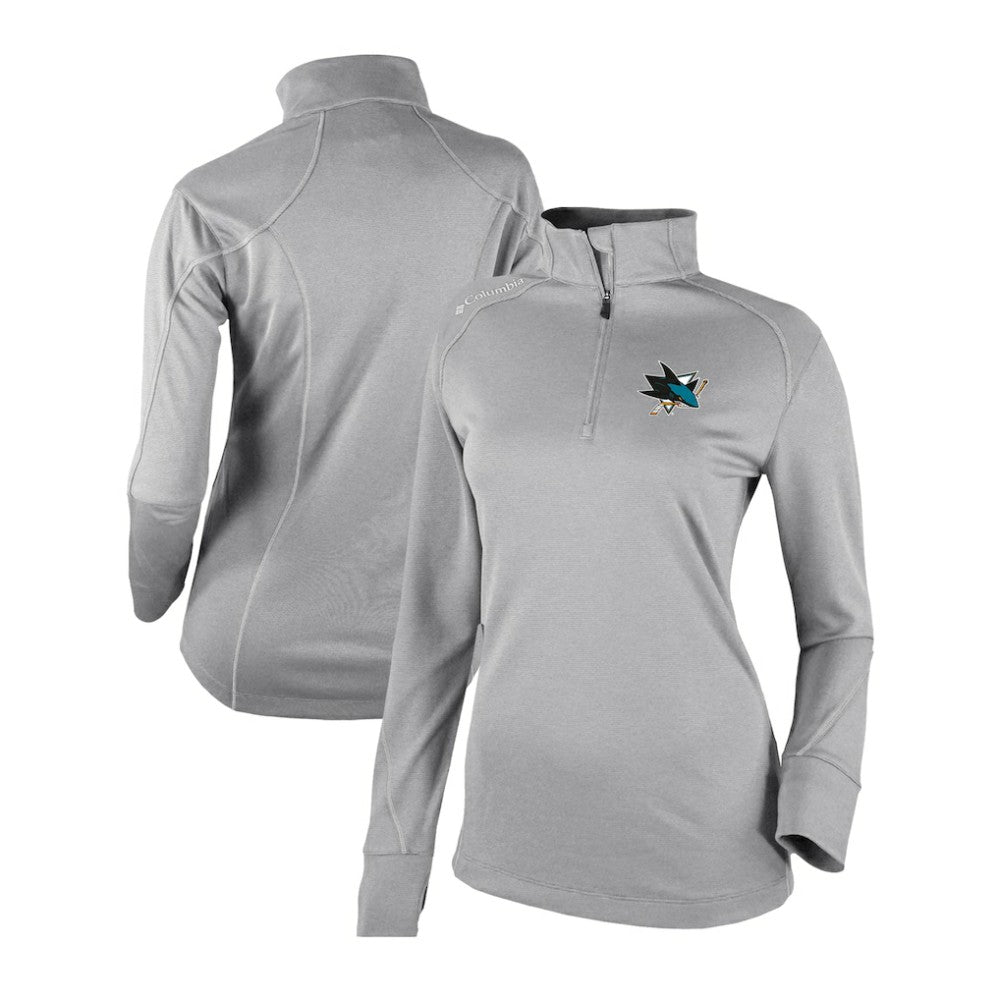 NHL San Jose Sharks Columbia Women's Omni-Wick Shotgun 2.0 Quarter-Zip Pullover Top - Gray