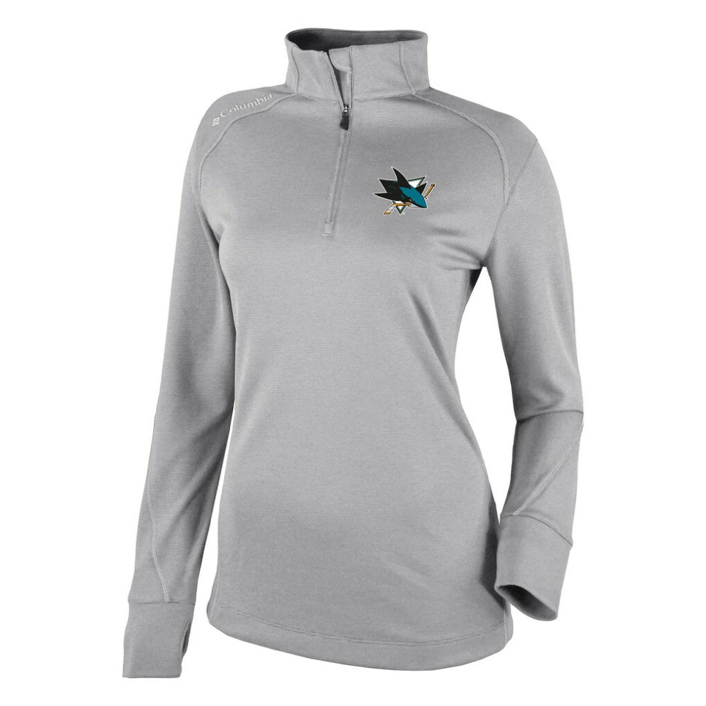 NHL San Jose Sharks Columbia Women's Omni-Wick Shotgun 2.0 Quarter-Zip Pullover Top - Gray