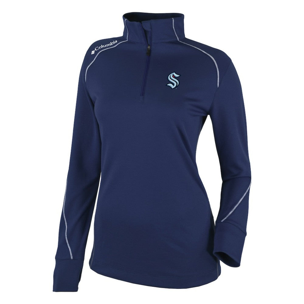 NHL Seattle Kraken Columbia Women's Omni-Wick Shotgun 2.0 Quarter-Zip Pullover Top - Navy