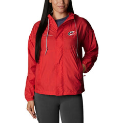 NHL Carolina Hurricanes Columbia Women's Flash Challenger Full-Zip Windbreaker Jacket - Red