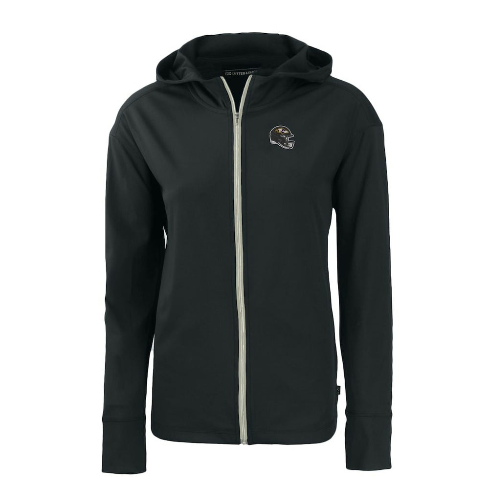 Baltimore Ravens Cutter & Buck Women's Helmet Daybreak Eco Recycled Full-Zip Hoodie Black