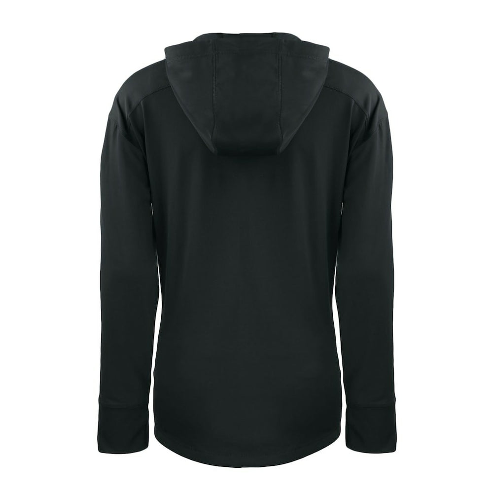 New York Giants Cutter & Buck Women's Helmet Daybreak Eco Recycled Half-Zip Hoodie Black