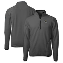 Baltimore Ravens Cutter & Buck Helmet Cascade Eco Sherpa Fleece Quarter-Zip Pullover Jacket Gray/Black