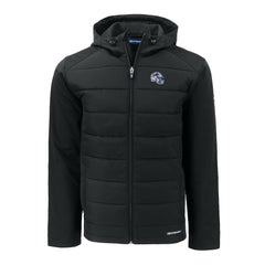 Buffalo Bills Cutter & Buck Helmet Evoke Hybrid Eco Softshell Recycled Full-Zip Hoodie Jacket Black