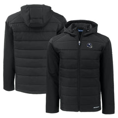 New York Giants Cutter & Buck Helmet Evoke Hybrid Eco Softshell Recycled Full-Zip Hoodie Jacket Black
