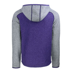 Baltimore Ravens Cutter & Buck Helmet Mainsail Sweater-Knit Full-Zip Hoodie Heather Purple/Heather Gray