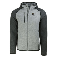 Baltimore Ravens Cutter & Buck Helmet Mainsail Sweater-Knit Full-Zip Hoodie Heather Gray/Heather Charcoal