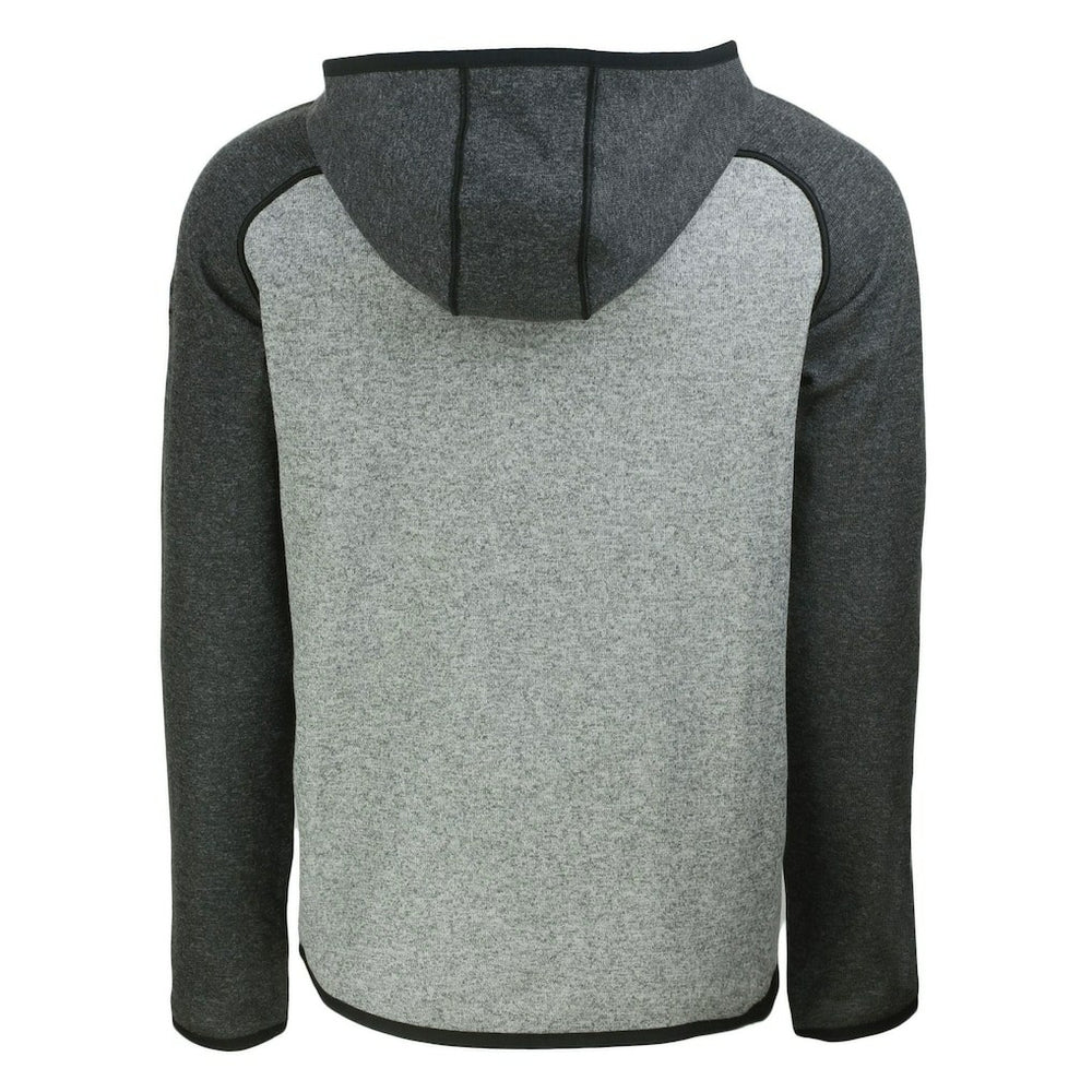 Baltimore Ravens Cutter & Buck Helmet Mainsail Sweater-Knit Full-Zip Hoodie Heather Gray/Heather Charcoal