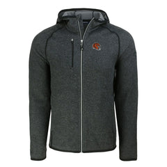 Cincinnati Bengals Cutter & Buck Helmet Mainsail Sweater-Knit Full-Zip Hoodie Heather Charcoal