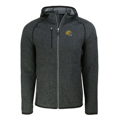 Green Bay Packers Cutter & Buck Helmet Mainsail Sweater-Knit Full-Zip Hoodie Heather Charcoal