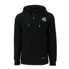 Buffalo Bills Cutter & Buck Helmet Roam Eco Half-Zip Recycled Pullover Hoodie Black