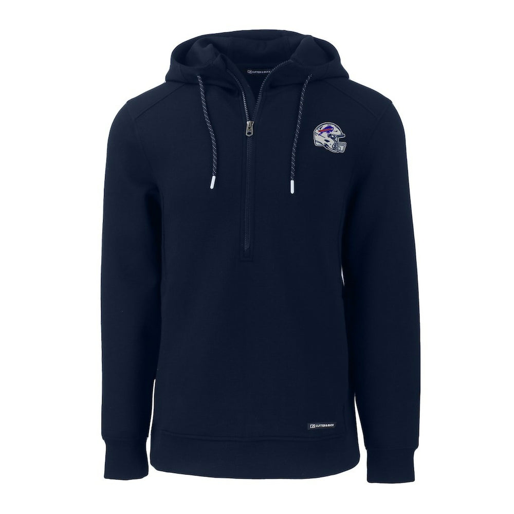 Buffalo Bills Cutter & Buck Helmet Roam Eco Half-Zip Recycled Pullover Hoodie Navy