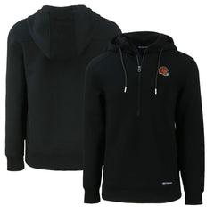 Cincinnati Bengals Cutter & Buck Helmet Roam Eco Half-Zip Recycled Pullover Hoodie Black