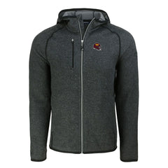 Washington Commanders Cutter & Buck Helmet Mainsail Sweater-Knit Full-Zip Hoodie Heather Charcoal