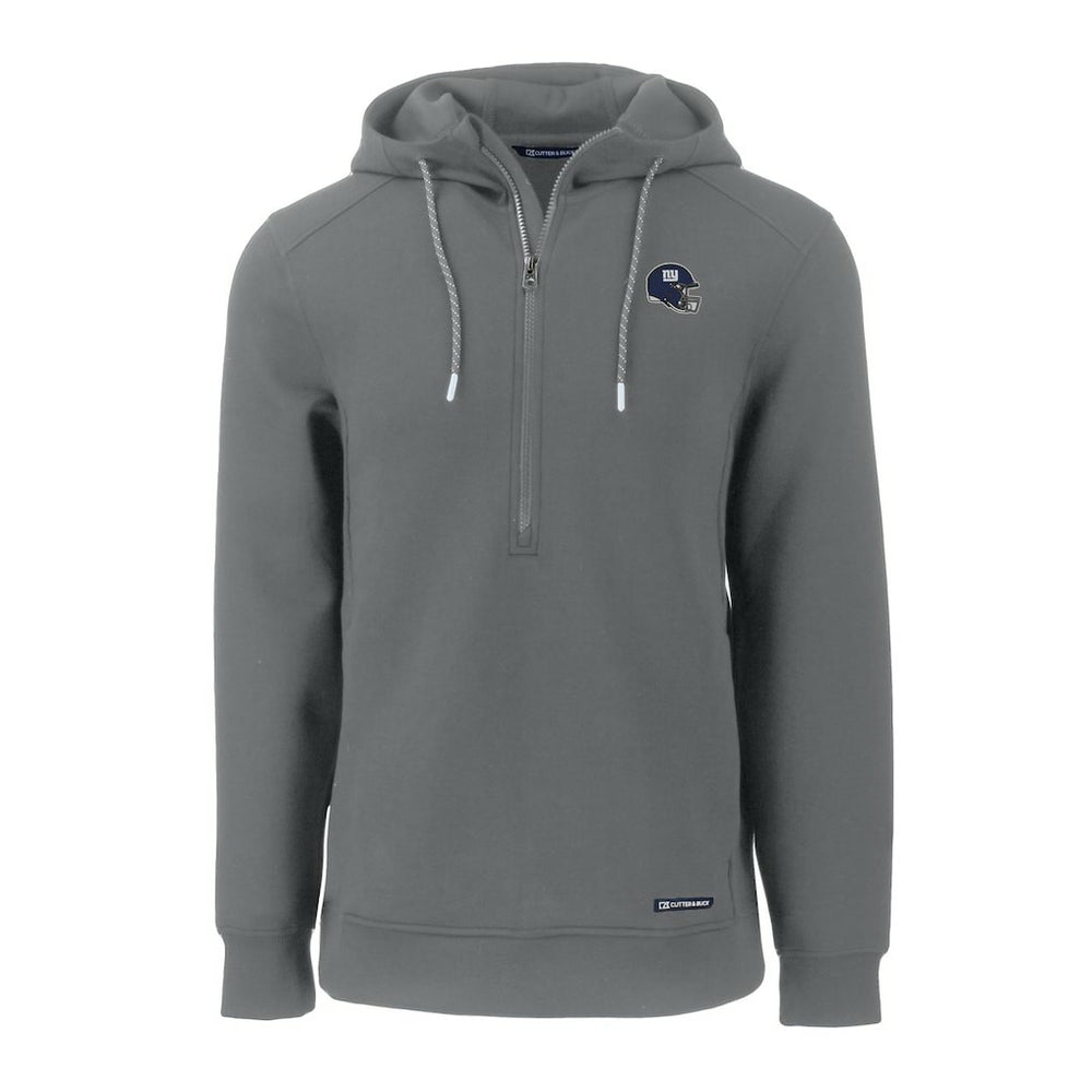 New York Giants Cutter & Buck Helmet Roam Eco Half-Zip Recycled Pullover Hoodie Gray