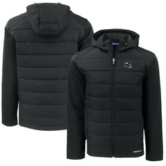 Minnesota Vikings Cutter & Buck Helmet Big & Tall Evoke Hybrid Eco Softshell Recycled Full-Zip Jacket Black