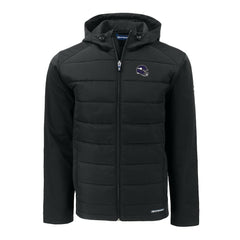 Minnesota Vikings Cutter & Buck Helmet Big & Tall Evoke Hybrid Eco Softshell Recycled Full-Zip Jacket Black