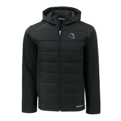 Philadelphia Eagles Cutter & Buck Helmet Big & Tall Evoke Hybrid Eco Softshell Recycled Full-Zip Jacket Black