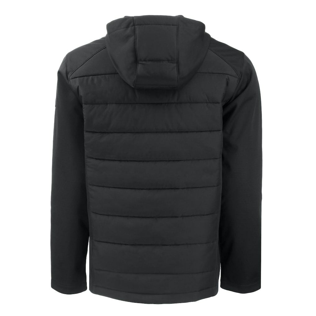 Philadelphia Eagles Cutter & Buck Helmet Big & Tall Evoke Hybrid Eco Softshell Recycled Full-Zip Jacket Black