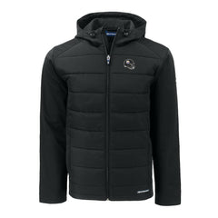 Pittsburgh Steelers Cutter & Buck Helmet Big & Tall Evoke Hybrid Eco Softshell Recycled Full-Zip Jacket Black