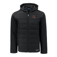 Washington Commanders Cutter & Buck Helmet Big & Tall Evoke Hybrid Eco Softshell Recycled Full-Zip Jacket Black