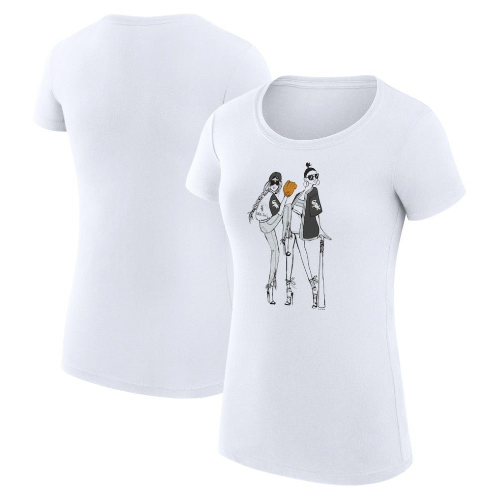 Chicago White Sox G-III 4Her by Carl Banks Women's Super-Slim Fit Lightweight Baseball Girls T-Shirt - White T-shirts