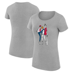 Los Angeles Angels G-III 4Her by Carl Banks Women's Super-Slim Fit Lightweight Baseball Girls T-Shirt - Heather Gray T-shirts