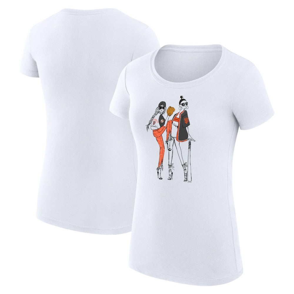 San Francisco Giants G-III 4Her by Carl Banks Women's Super-Slim Fit Lightweight Baseball Girls T-Shirt - White T-shirts