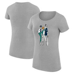 Seattle Mariners G-III 4Her by Carl Banks Women's Super-Slim Fit Lightweight Baseball Girls T-Shirt - Heather Gray T-shirts