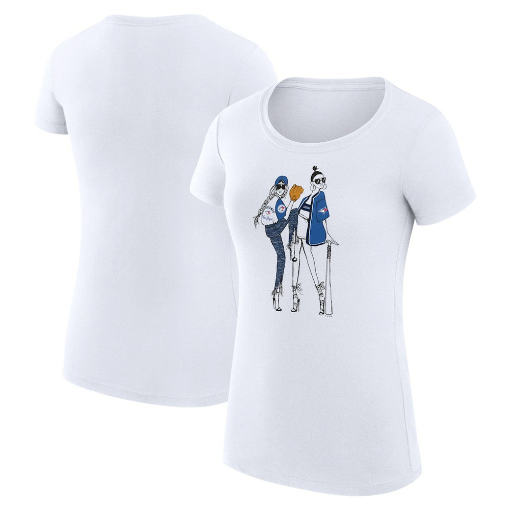 Toronto Blue Jays G-III 4Her by Carl Banks Women's Super-Slim Fit Lightweight Baseball Girls T-Shirt - White T-shirts