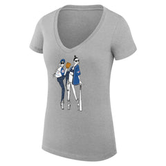 Toronto Blue Jays G-III 4Her by Carl Banks Women's Super-Slim Fit Lightweight Baseball V-Neck T-Shirt - Heather Gray T-shirts
