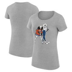 NHL Edmonton Oilers G-III 4Her by Carl Banks Women's Super-Slim Fit Lightweight Hockey Girls T-Shirt - Heather Gray