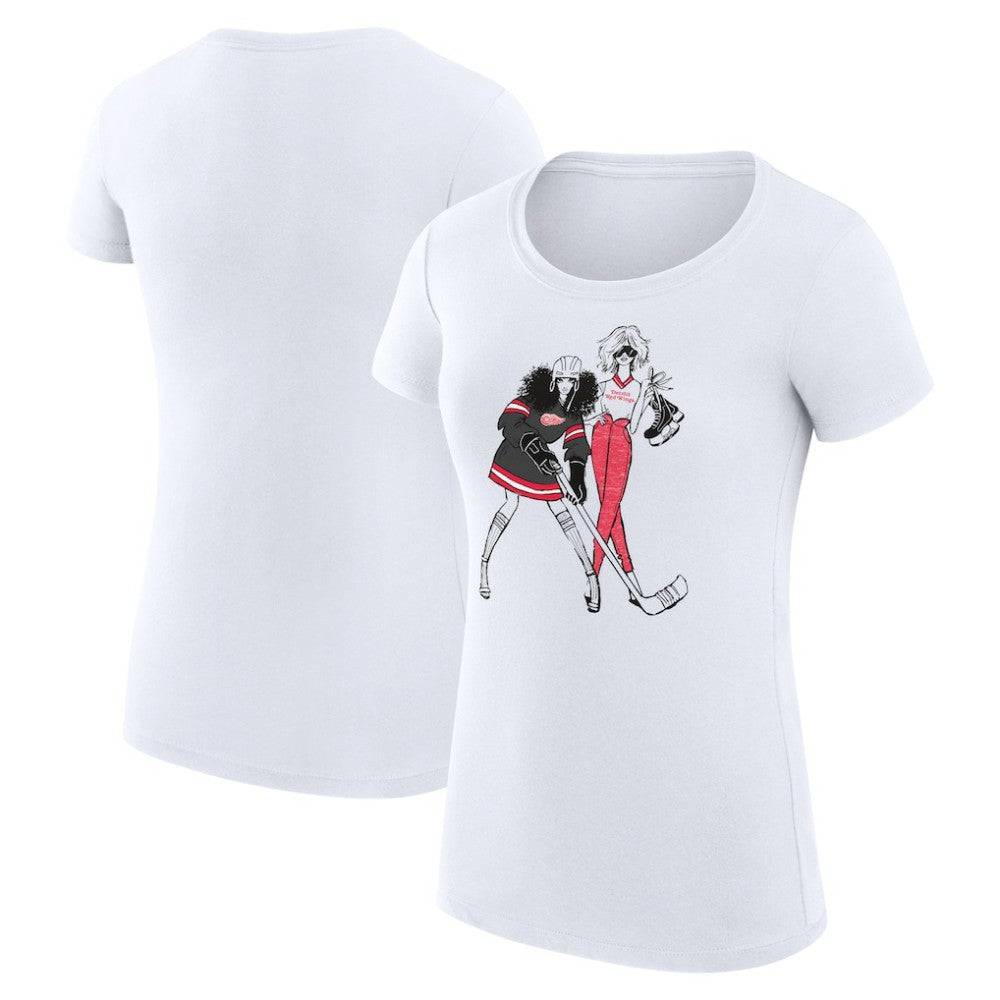 NHL Detroit Red Wings G-III 4Her by Carl Banks Women's Super-Slim Fit Lightweight Hockey Girls T-Shirt - White