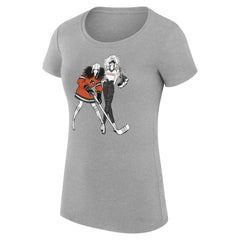 NHL Philadelphia Flyers G-III 4Her by Carl Banks Women's Super-Slim Fit Lightweight Hockey Girls T-Shirt - Heather Gray