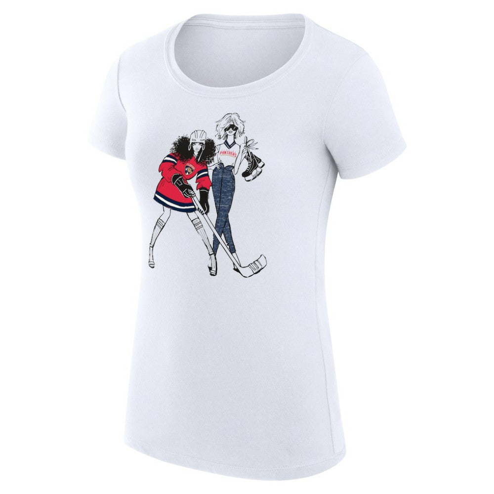 NHL Florida Panthers G-III 4Her by Carl Banks Women's Super-Slim Fit Lightweight Hockey Girls T-Shirt - White