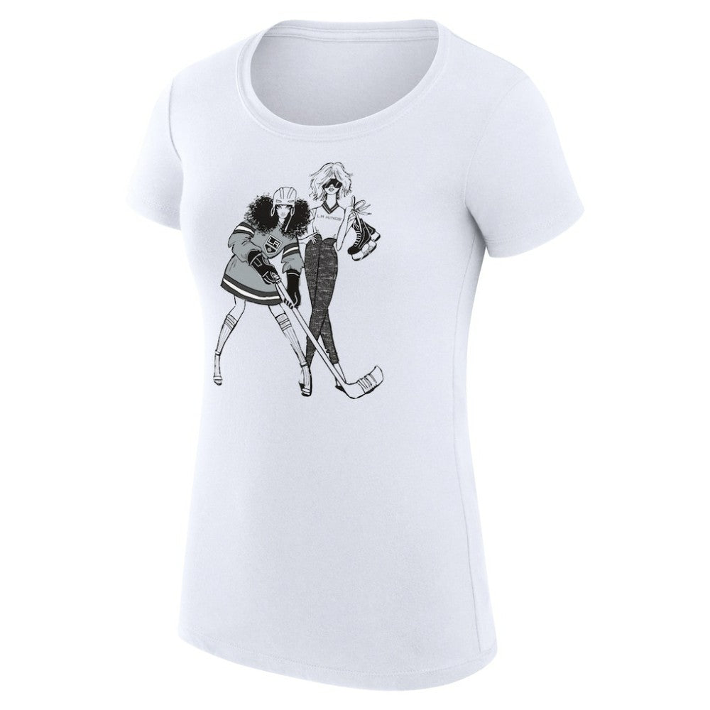 NHL Los Angeles Kings G-III 4Her by Carl Banks Women's Super-Slim Fit Lightweight Hockey Girls T-Shirt - White