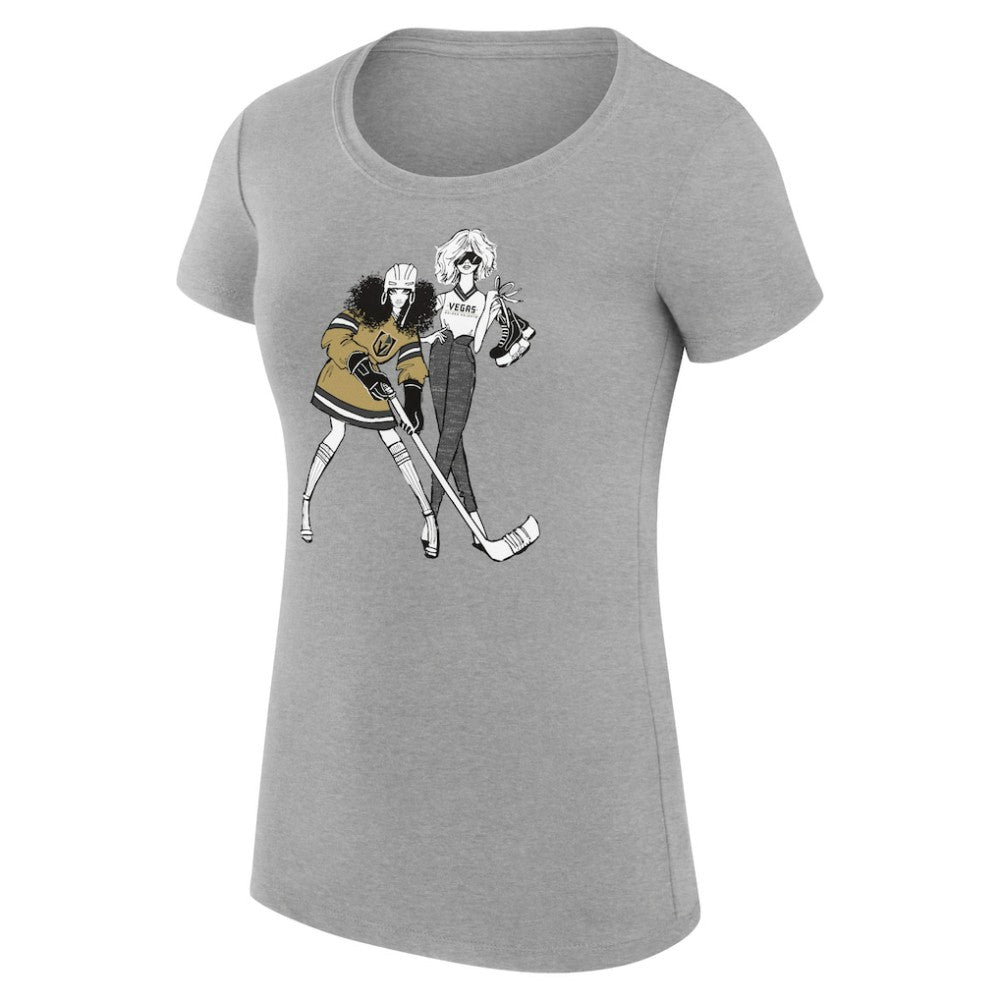 NHL Vegas Golden Knights G-III 4Her by Carl Banks Women's Super-Slim Fit Lightweight Hockey Girls T-Shirt - Heather Gray