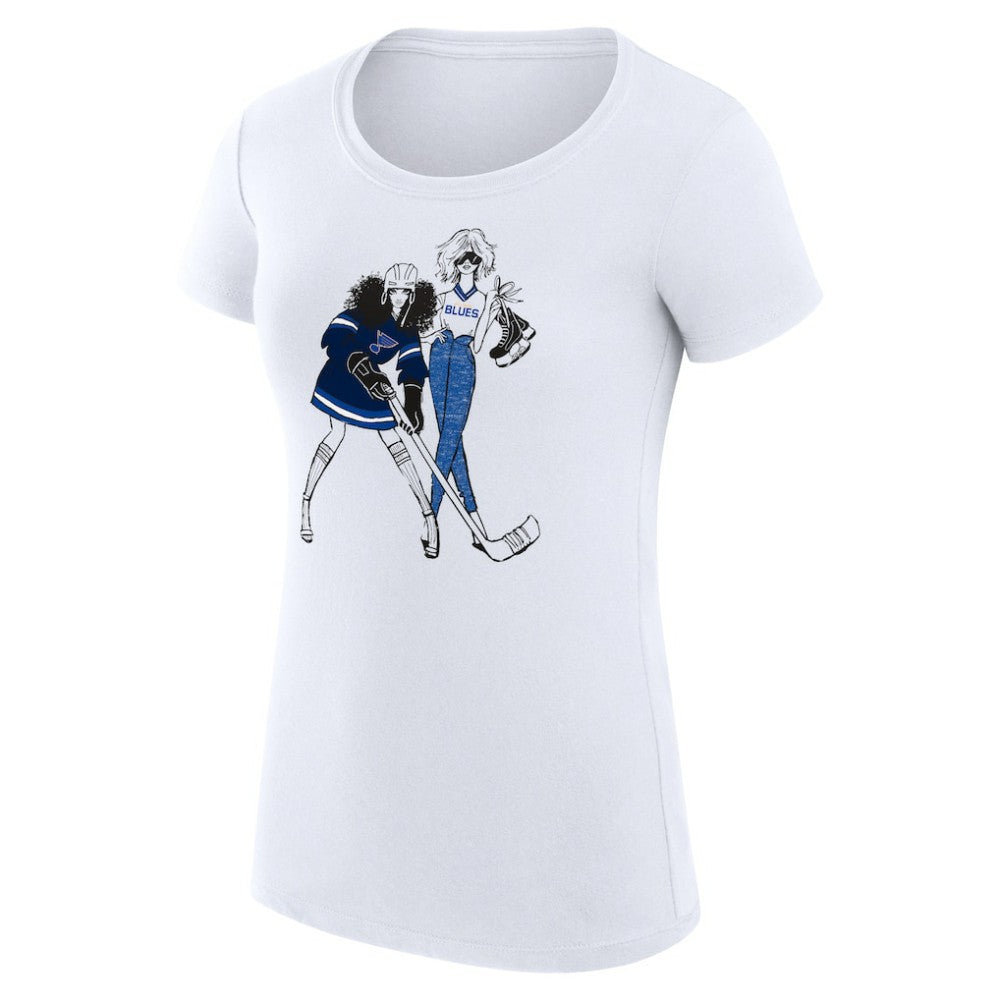 NHL St. Louis Blues G-III 4Her by Carl Banks Women's Super-Slim Fit Lightweight Hockey Girls T-Shirt - White